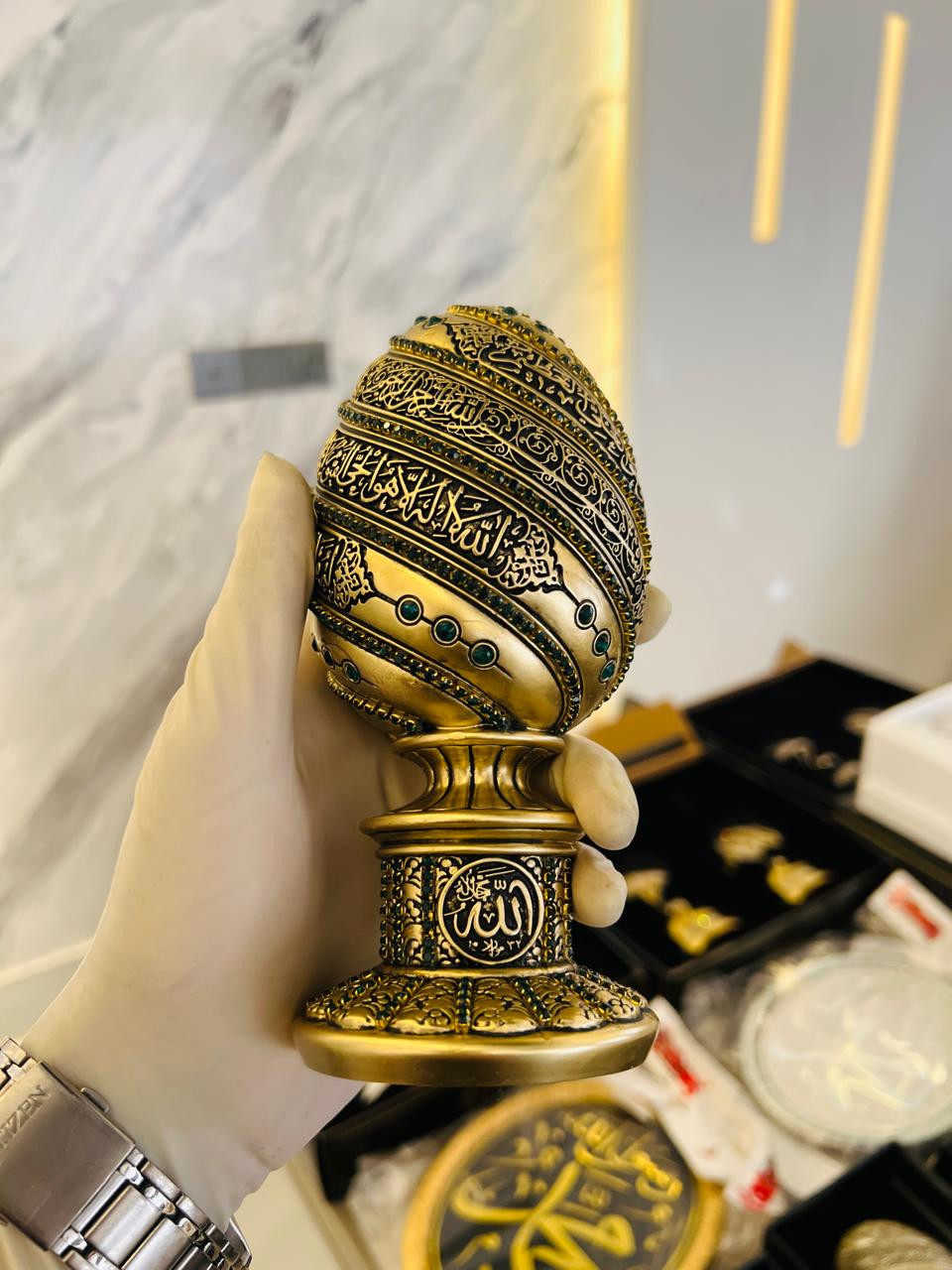 Islamic Table Decor Gift Egg Sculpture Showpiece